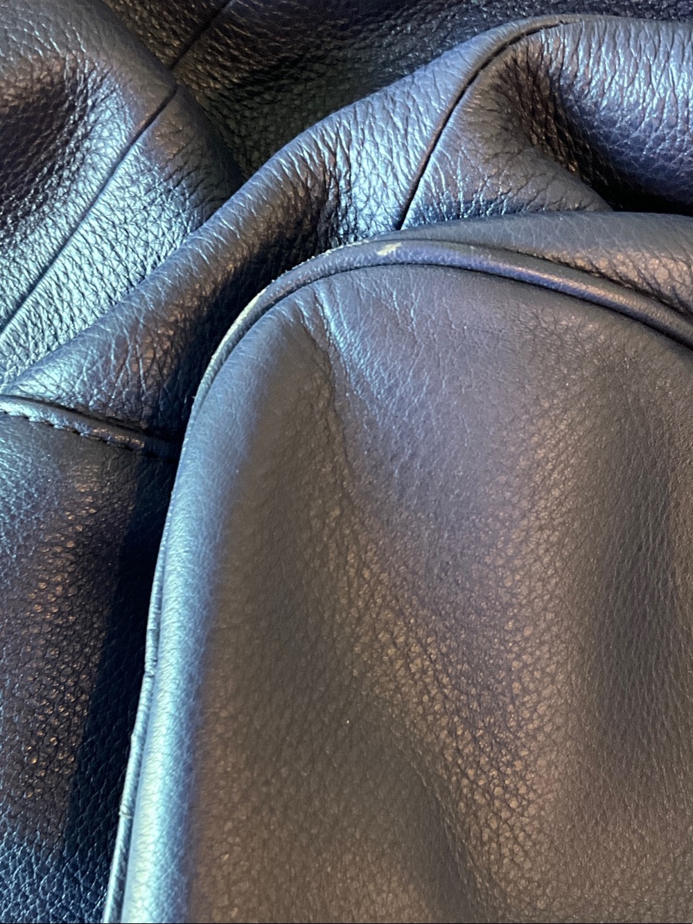 Vintage Halogen Navy Blue Leather Shoulder Bag - Picture 8 of 11